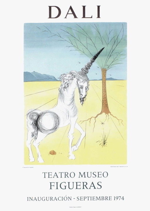 Salvador DALI Expo 74 - Teatro Museo Figueras Inauguración 4 affiche originale 197
