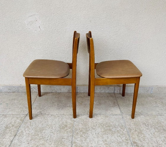Image 1 of Paire de chaises vintage en bois et skaï, 1960