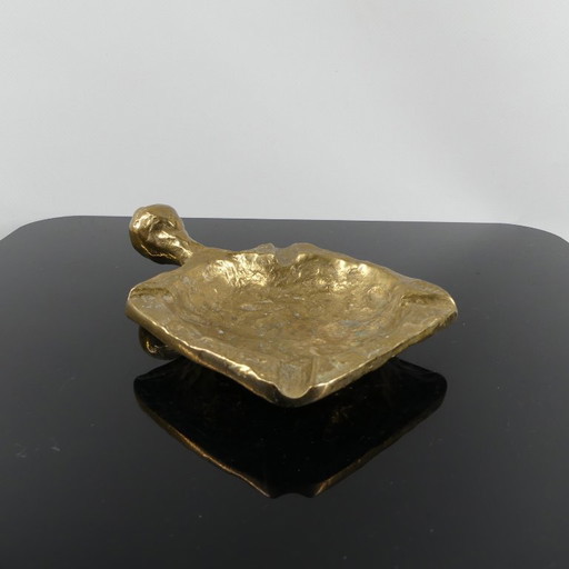 Cendrier brutaliste en bronze, années 1960