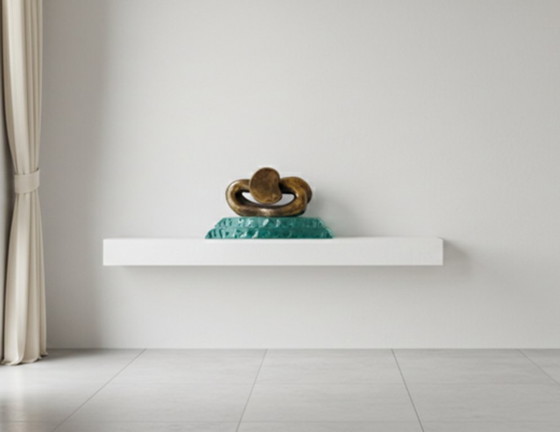 Image 1 of Modernist Abstract Bronze Sculpture "Bass Tuba"