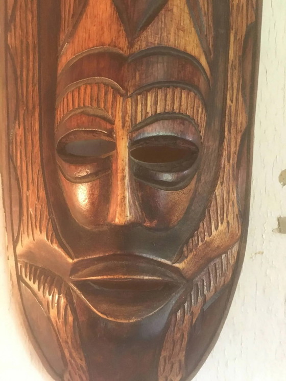 African wooden mask – Wall decoration, Vintage (photo 8 of 10)