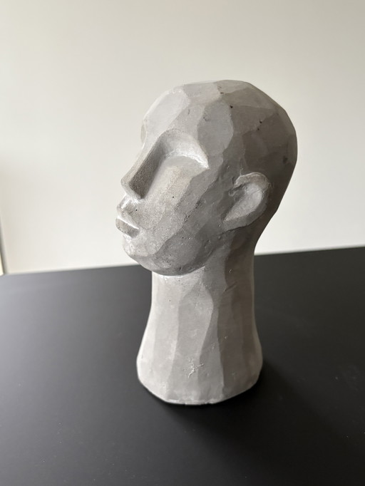 Beeldje gestileerd kopje in beton