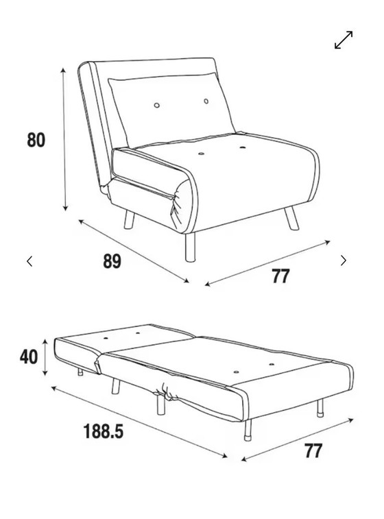 Image 1 of Fauteuil/Slaapstoel/chaise longue