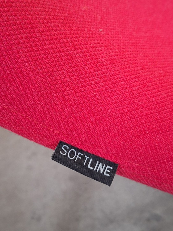 Image 1 of Chaise Longue Softline Sense in tessuto rosso