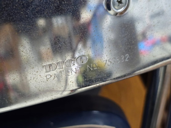 Image 1 of Mid-Century Design First Edition Patented Deep Blue Dico Folding Chairs, Set of 2, Netherlands, 1940s