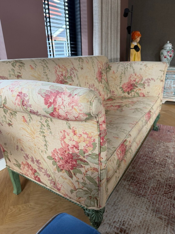 2.5 Seater Italian Design Sofa, 2 seaters, Textile, Wood, Creme (photo 3 of 11)