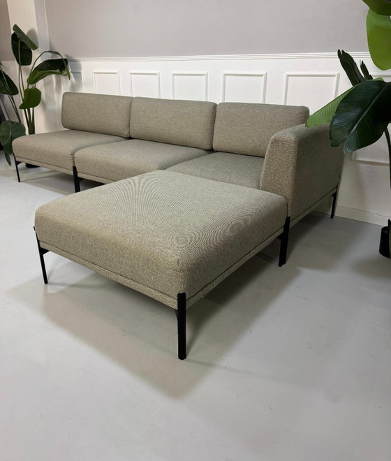 Image 1 of Bolia Caisa Sofá Tela Gris Sofá Modular Gris Negro + Taburete