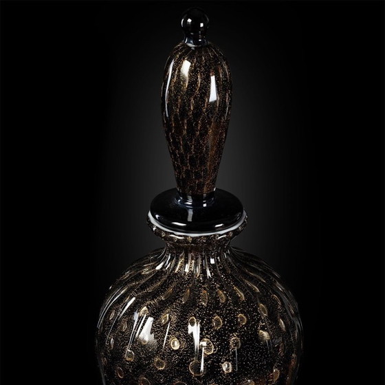 Image 1 of Jarrón botella de cristal de Murano de 68 cm de altura con pan de oro de 24 quilates – Homenaje a Venecia