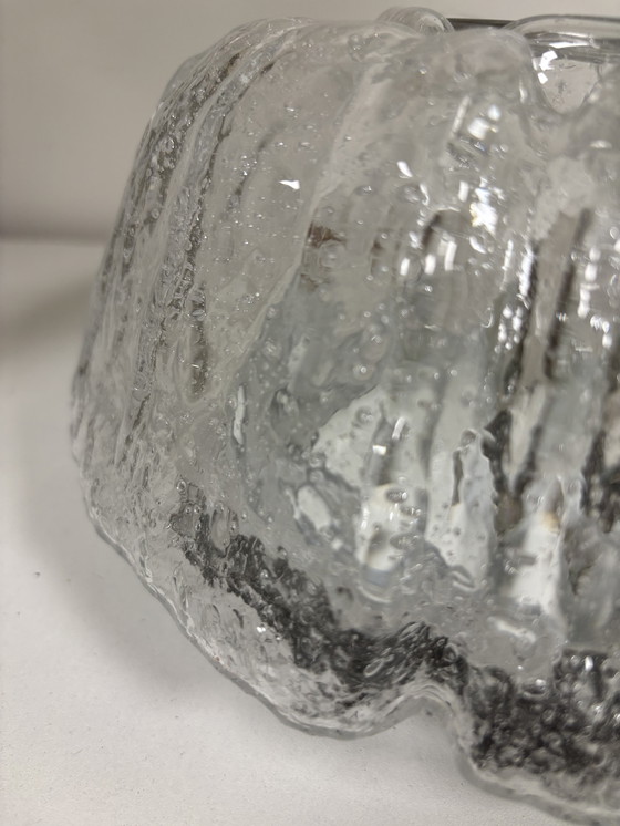 Image 1 of Vintage ice glass ceiling lamp by Glashütte Limburg, designed by Helena Tynell in the 1960s or 70s