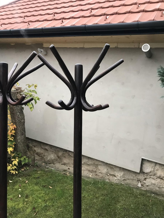 Portemanteaux hongrois sur pied, années 1930, lot de 2 – Thonet (photo 6 of 7)