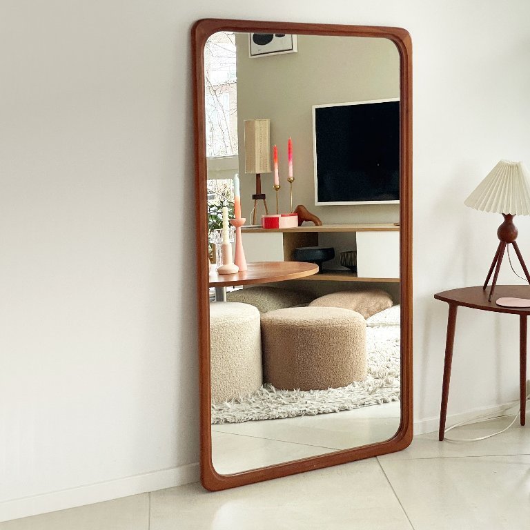 XXL Mid Century Modern MIRROR Denmark teak | €549 | Whoppah