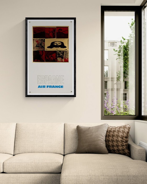 Air France Espagne – 1971 Affiche de voyage vintage originale de Raymond Pagès – Style moderne du milieu du (photo 2 of 8)