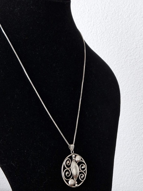 C. Brumberg Hansen Dinamarca - Gran colgante de plata con collar - años 50 – Objetos decorativos, Silver (photo 3 of 9)