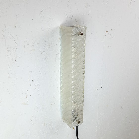 Image 1 of Vintage Wandlamp IJsglas Mid Century Modern Design