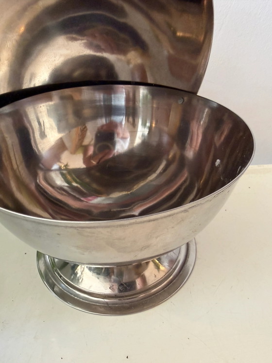 Zucker-/Bonbondose aus Edelstahl mit Rolldeckel – Geschirr, rvs, Space Age (photo 3 of 4)