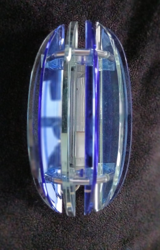 Bellissima lampada da parete Veca, Italia, 1970 Fontana Arte Design, blu