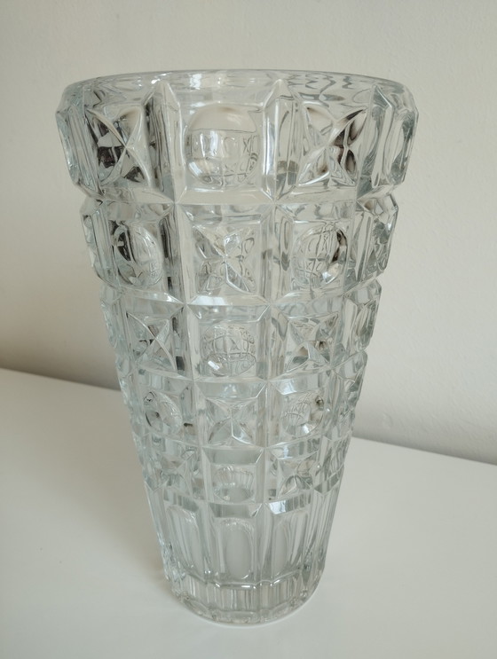 Image 1 of Vase Glas OXO Tschechoslowakei
