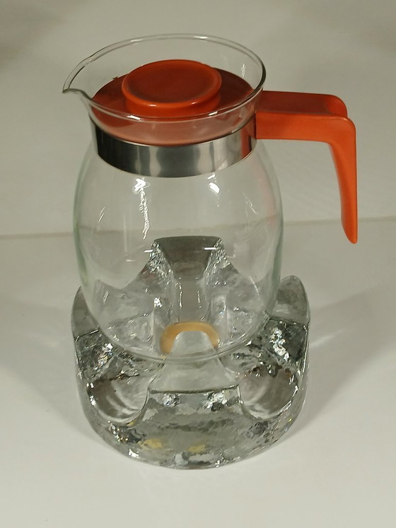 Image 1 of (W017) Porte-bougie chauffe-plat/chauffe-plat/rechaud/pied en verre massif Georgshutte