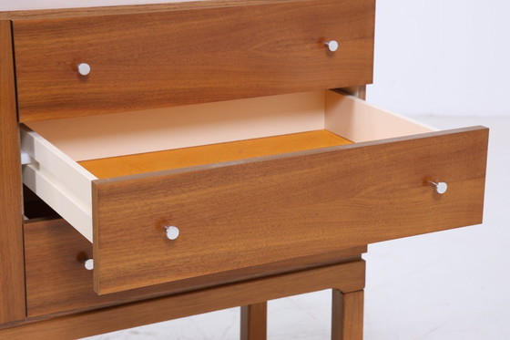 Image 1 of Vintage Noyer Palette Sideboard années 60 | Mid Century TV Board avec compartiments & tiroirs Rétro Bois de rangement #06-40