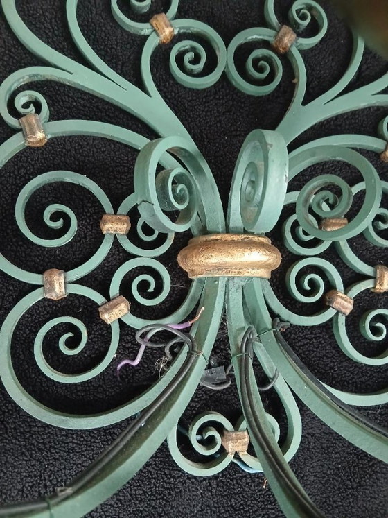 Image 1 of PAIR OF ANTIQUE WROUGHT IRON WALL LIGHTS BY GILBERT POILLERAT, Baroque, 1940