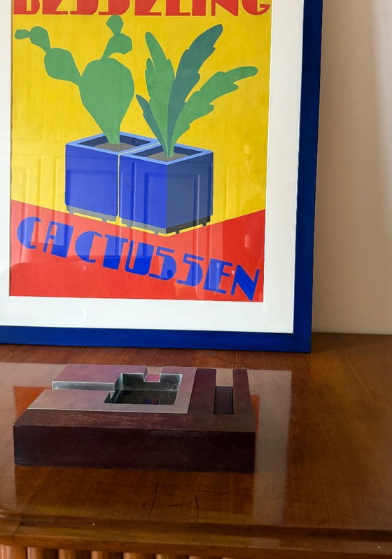 Image 1 of Cenicero de caoba moderno de mediados de siglo, Alfred Dunhill Italia Años 70