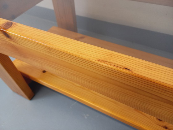 Image 1 of Vintage coffee table in pine and smoked glass from the 70s/80s