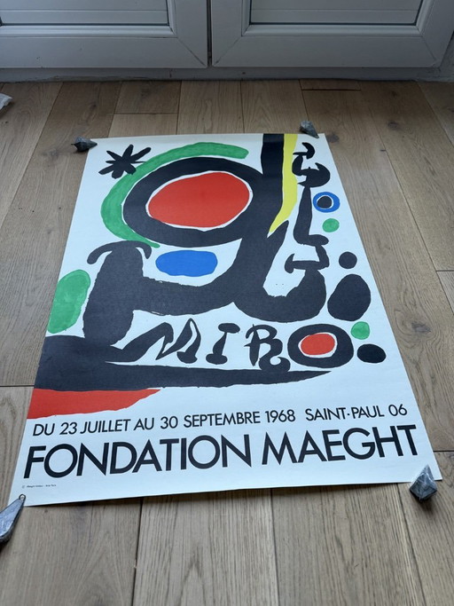 Vintage Mirò Ausstellungsplakat der Galerie Maeght, Offset und Lithografie, 1968