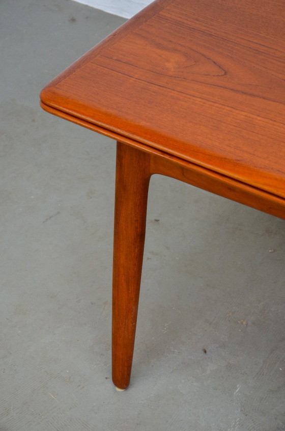 Image 1 of Eettafel van Svend Åge Madsen, Deense teakhouten keukentafel, mid-century, uitschuifbaar, jaren 60