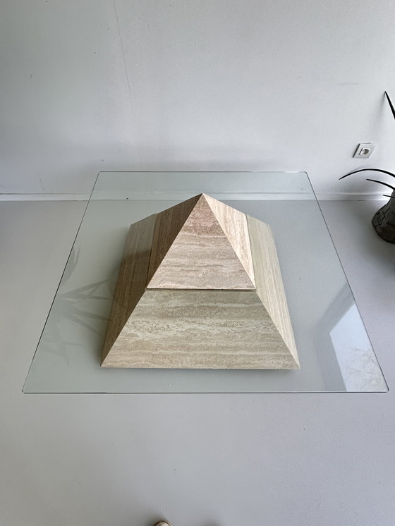 Image 1 of Vintage travertine pyramid coffee table