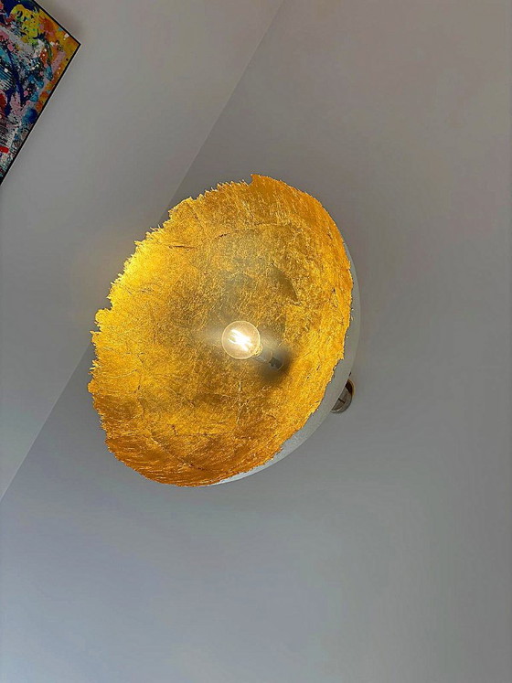 PostKrisi 49 Catellani & Smith Pendant Lamp, Ø 60 cm, gold leaf (2 available), Fiberglass, White (photo 5 of 7)