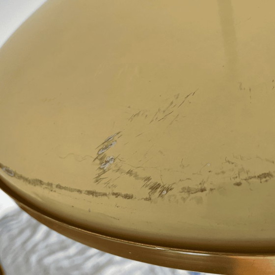 Mid Century Modern Retractable Metal And Pressed Glass Pull Down Pendant Lamp, 1960s-70s (photo 15 of 15)