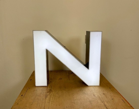 Image 1 of Large Vintage Illuminated Letter N , 1980s