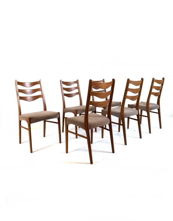 Image 1 of 6x vintage eetkamerstoel, Arne Wahl Iversen ‘60