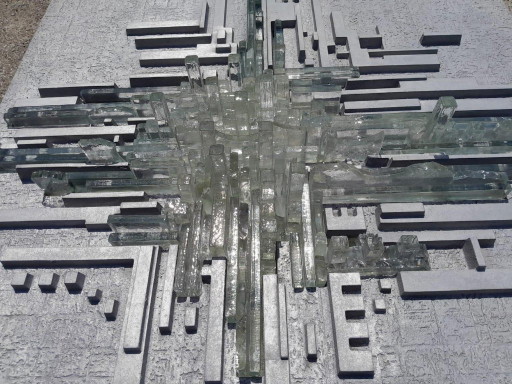 Poliarte - Spatial Rupture - Akikaze Light Sculpture - 100x100 cm - 1970s – hanglampen, Glass, Metal (photo 2 of 11)