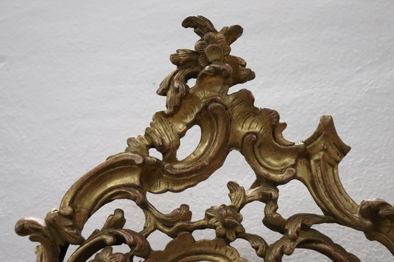 Image 1 of Specchio da parete in legno intagliato e dorato in stile Luigi XVI, Italia, inizio XX secolo