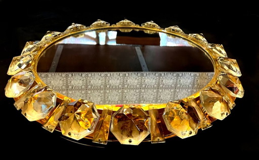 Antiker beleuchteter Bakallowitz Kristallspiegel – Crystal, Glass