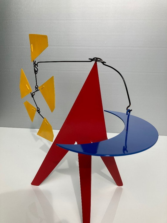 Image 1 of Blue Moon And 5 Yellow Trapezoids Mobile