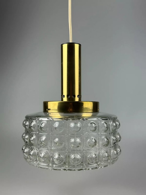 Image 1 of Lampada a sospensione VEB anni '60-'70, lampada da soffitto a bolle, ottone, vetro, design spaziale