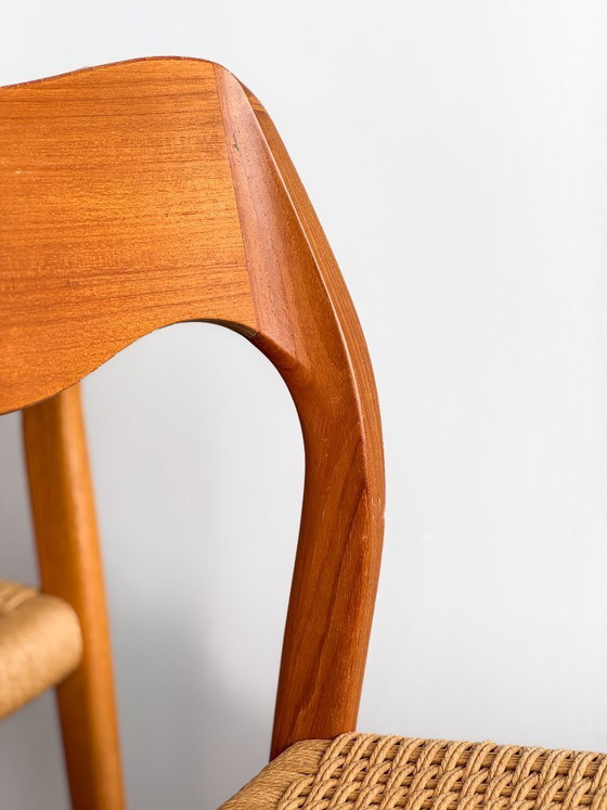 Image 1 of Set van 6 teakhouten eetkamerstoelen van Niels O. Møller voor J.L. Moller, model 71