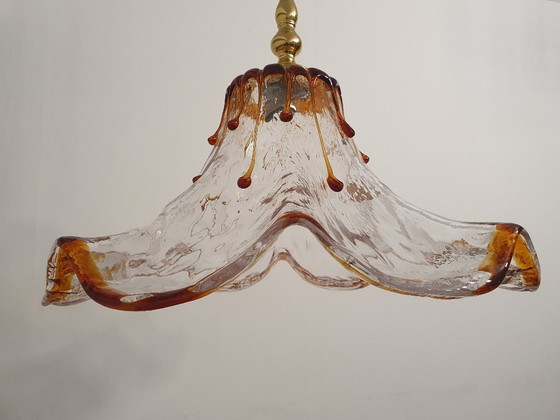 Image 1 of Murano Mazzega plafondlamp, vintage lamp van Murano-glas, hanglamp uit de jaren 70, Italië