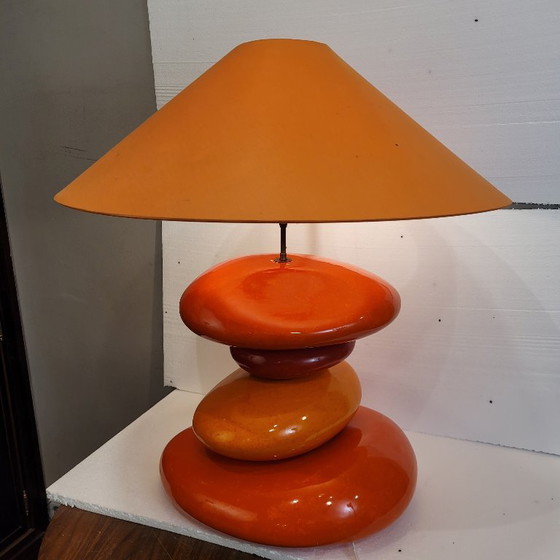 Image 1 of Lampe de table en céramique émaillée, d'après Chatain, style contemporain, années 80 – France