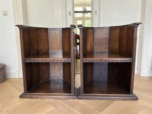 Antique oak chairs church