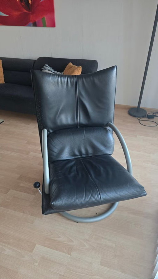 Splendida poltrona di design "Torino" di Rolf Benz – in pelle nera – fauteuils, Leather (photo 2 of 5)
