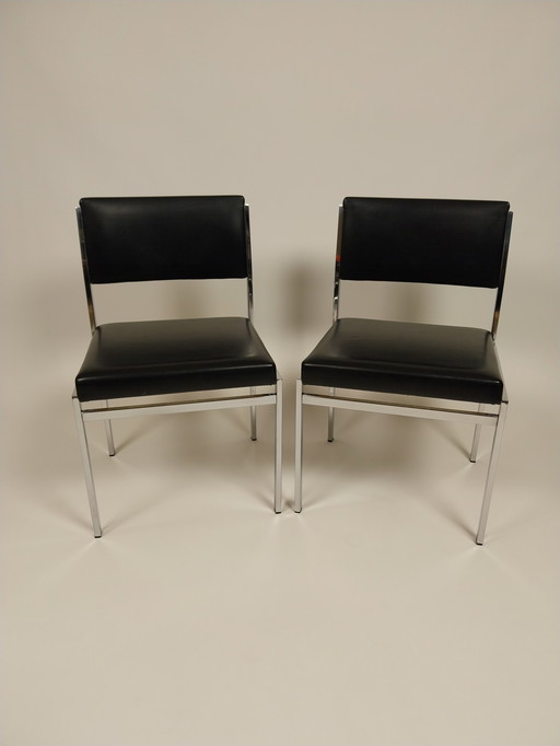 2 X Chaises noires vintage, 1960