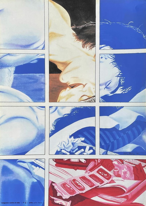Israël NAZARIO Imagenes contra el sida original poster 1994