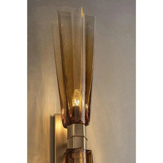 Image 1 of Italian Lively Amber Murano Glass Wall Sconce by Simoeng for Simoeng