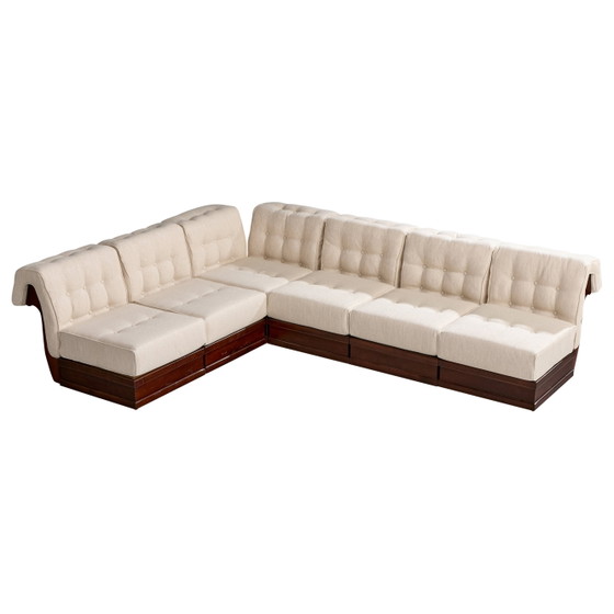 Luciano Frigerio Italiaanse Moderne Suède Fauteuils voor Frigerio Di Desio 1970 – Modulaire banken, Suede (photo 3 of 26)