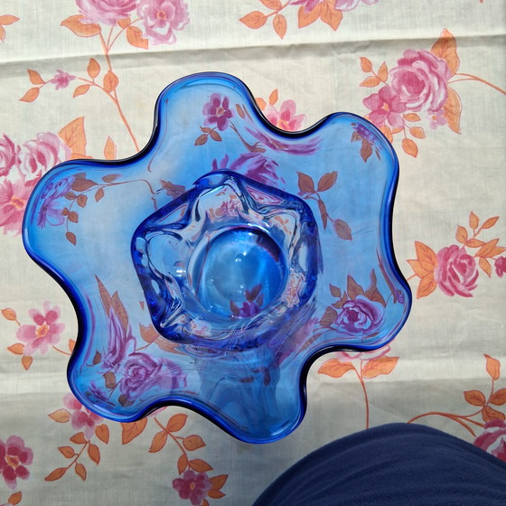 Image 1 of Blauwe Murena knobbel vaas.