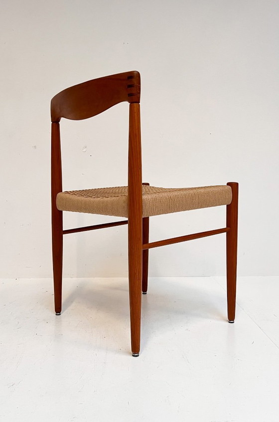 Image 1 of Gereviseerde Set Van 4 Papercord Stoelen Van H. Klein Voor Bramin, 1960's