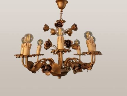 Set of 3 Hollywood Regency lamps 
Masca firenze, Chandeliers, Metal, Plastic, Creme (photo 2 of 9)